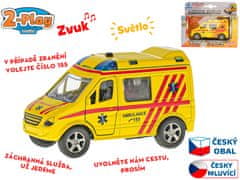 Difuzed Auto ambulance CZ 11 cm kov na zpětný chod na baterie česky mluvící se světlem