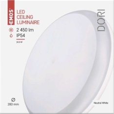 Emos LED přisazené svítidlo DORI, kruhové bílé 24,5W neutr.b., IP54