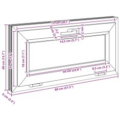 Vidaxl Sklepní okno "RISOR" 80x40 cm Výklopné 3 skla Bílá