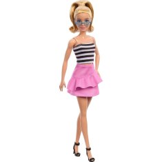 Mattel Barbie Modelka - Růžová sukně a pruhovaný top