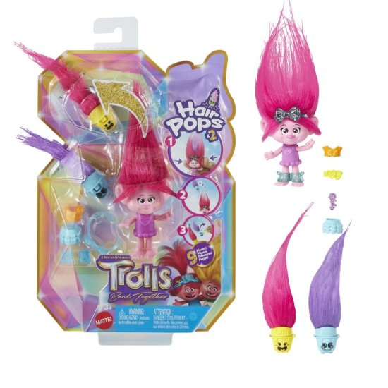 Mattel Mattel TROLLS MALÁ PANENKA HAIR POPS - POPPY růžová