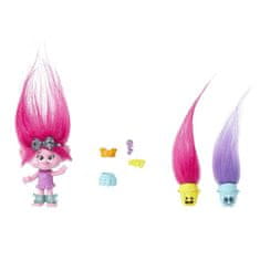 Mattel Mattel TROLLS MALÁ PANENKA HAIR POPS - POPPY růžová