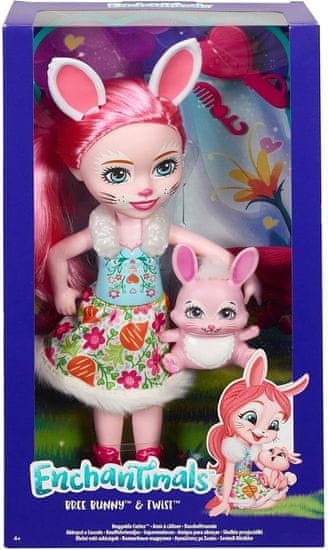 Mattel Velká panenka Mattel Enchantimals Huggable Cuties - Bree Bunny & Twist (30 cm) (FRH52)