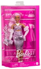 Mattel Panenka Barbie deluxe modelka #1, růžové vlasy, metalické šaty HYV25