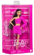 Mattel Panenka Barbie deluxe modelka #2, černé vlasy, šaty s růží HYV26