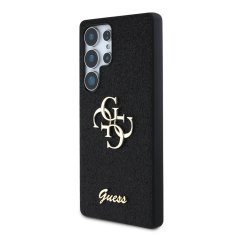 Guess Zadní kryt PU Fixed Glitter 4G Metal Logo pro Samsung Galaxy S25 Ultra Black