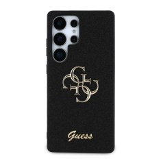 Guess Zadní kryt PU Fixed Glitter 4G Metal Logo pro Samsung Galaxy S25 Ultra Black