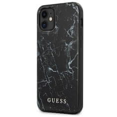 Guess GUHCP12SPCUMABK hard silikonové pouzdro iPhone 12 Mini 5.4" black Marble Collection