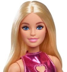 Mattel Panenka Barbie Fashionistas modelka #230, blond vlasy, lesklé šaty FBR37