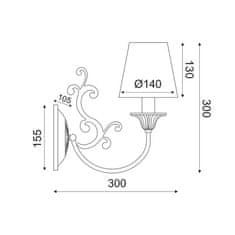 ACA ACA Lighting Textile nástěnné svítidlo EG169881WP