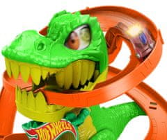 Hot Wheels City T-Rex útočí na hasičskou stanici herní set, angličák JBM73