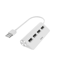 Hama USB hub, 4 porty, USB 2.0, 480 Mbit/s, bílý