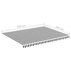 Vidaxl Náhradní plachta na markýzu antracitovo-bílá 4,5 x 3,5 m