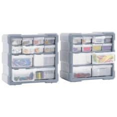 Vidaxl Organizéry s 12 zásuvkami 2 ks 26,5 x 16 x 26 cm