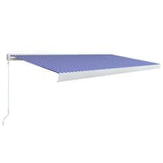 Vidaxl Kazetová markýza s ručním ovládáním 500 x 300 cm modro-bílá