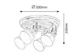 Rabalux  VIVIENNE stropní bodové svítidlo max. 4x20W | E14 | IP20 - antická bílá