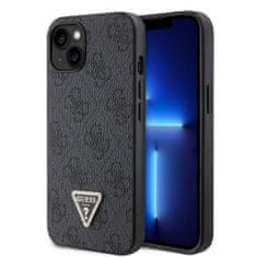 Guess  PU 4G Strass Triangle Metal Logo Zadní Kryt pro iPhone 15 Black