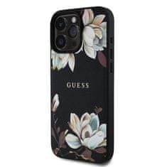 Guess Zadní kryt PU Grained Magnolia MagSafe pro iPhone 16 Pro Max Black