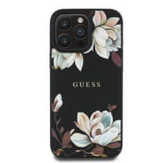 Guess Zadní kryt PU Grained Magnolia MagSafe pro iPhone 16 Pro Max Black