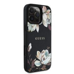 Guess Zadní kryt PU Grained Magnolia MagSafe pro iPhone 16 Pro Max Black