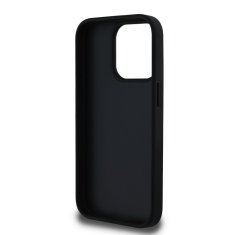 Guess Zadní kryt PU Grained 4G Metal Logo pro iPhone 15 Pro Black