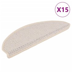 Vidaxl Samolepicí nášlapy na schody sisal 15 ks 65 x 21 x 4 cm berber