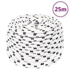 Vidaxl Splétané lodní lano bílé 10 mm x 25 m polyester