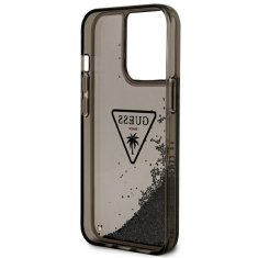 Guess GUHCP14XLFCTPK hard silikonové pouzdro iPhone 14 PRO MAX 6.7" black Liquid Glitter Palm Collection