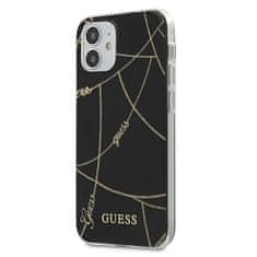 Guess GUHCP12SPCUCHBK hard silikonové pouzdro iPhone 12 Mini 5.4" black Gold Chain Collection