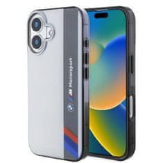 Bmw silikonový obal na iPhone 16 PLUS 6.7" Motosport IML Vertical Stripe Šedý