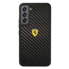 Ferrari FEHCS22SFCAK hard silikonové pouzdro Samsung Galaxy S22 5G Black On Track Real Carbon