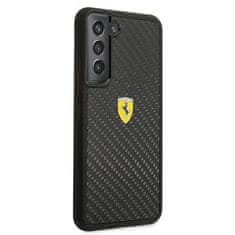 Ferrari FEHCS22SFCAK hard silikonové pouzdro Samsung Galaxy S22 5G Black On Track Real Carbon