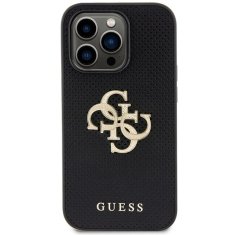 Guess hard silikonové pouzdro iPhone 15 PRO 6.1" black Perforated 4G Glitter