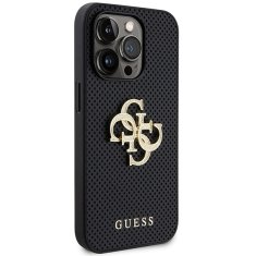 Guess hard silikonové pouzdro iPhone 15 PRO 6.1" black Perforated 4G Glitter