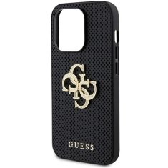 Guess hard silikonové pouzdro iPhone 15 PRO 6.1" black Perforated 4G Glitter