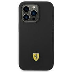 Ferrari FEHCP14LSIBBK hard silikonové pouzdro iPhone 14 PRO 6.1" black Silicone Metal Logo