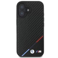 Bmw Hard obal na iPhone 16 6.1" BMW M MagSafe Carbon Tricolor Stripe Černé