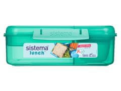 Sistema Sistema Lunch Tříkomorová krabička s nádobou na jogurt a 2 tácky 1,65 l, mátová