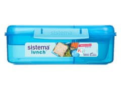 Sistema Sistema Lunch Tříkomorová krabička s nádobou na jogurt a 2 tácky 1,65 l, modrá