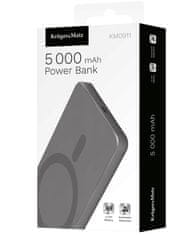 Krüger&Matz Indukční nabíječka powerbanka 5000mAh KRUGER & MATZ KM0911, s podporou MagSafe, šedá