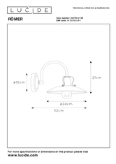 LUCIDE  RÖMER nástěnné svítidlo 30276/01/38