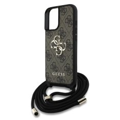 Guess Zadní kryt PU 4G Metal Logo Crossbody Popruh pro iPhone 16 Brown