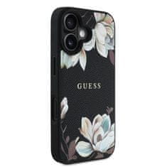 Guess Zadní kryt PU Grained Magnolia MagSafe pro iPhone 16 Black