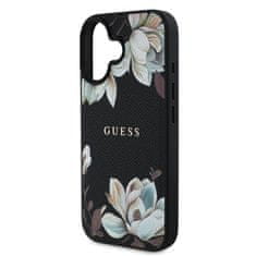 Guess Zadní kryt PU Grained Magnolia MagSafe pro iPhone 16 Black