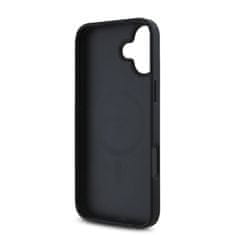 Guess Zadní kryt PU Grained Magnolia MagSafe pro iPhone 16 Black