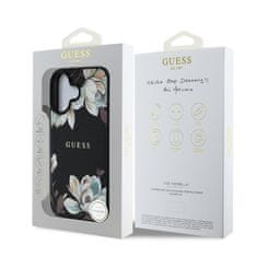 Guess Zadní kryt PU Grained Magnolia MagSafe pro iPhone 16 Black