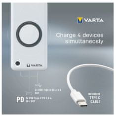 Varta Powerbanka Varta 20000mAh s bezdrátovým nabíjením Silver