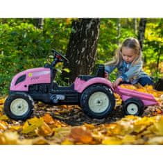 Falk FALK Traktor Country Star Pink pro pedály + přívěs a klakson na 2 roky.