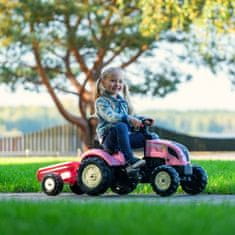 Falk FALK Traktor Country Star Pink pro pedály + přívěs a klakson na 2 roky.