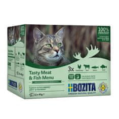 Bozita Cat kousky masa a ryb v želé, kapsička 85 g (12 pack)